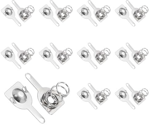 sourcing map 10 Set Battery Spring Metal Contact Plate 9mm x 9mm Round Positive Negative Unipolar Conversion Nickeling Plate for Battery Holder and Electronic Toys