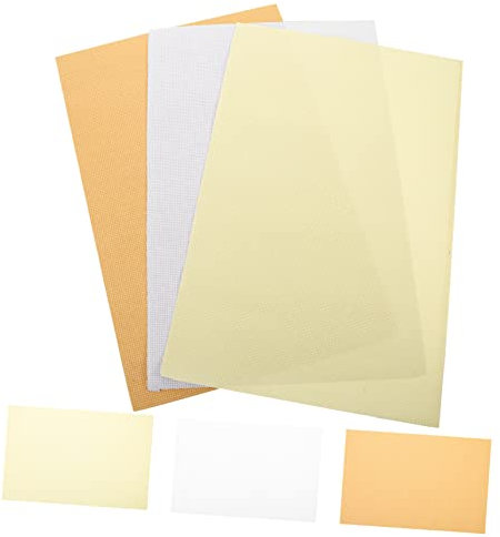 Lurrose 6 Hojas Paño de bordado de malla suministros de bordado tela de costura perforar la tela de la aguja cruz de tela tejido de rejilla bordado tela de punto de cruz algodón