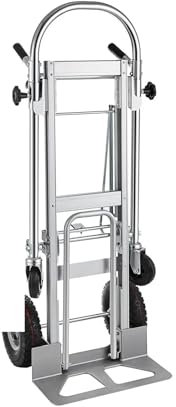 DGOINGPI Handwagen 3-in-1-Sackkarre aus Aluminium, umwandelbarer Sackkarre-Transportwagen, große Größe, 1000 lb Tragkraft, Mehrzweckkarre umwandelbar Transportkarre