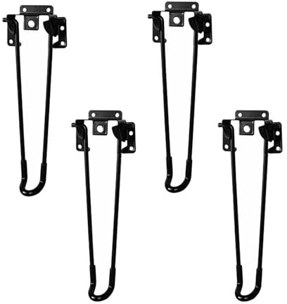 MZZHEDIE Schwarz Möbelfüße,4 Stück Haarnadel Tischbeine Klappbar,Metallische Haarnadelbeine,Klappbare Stützbeine aus Metall,für Couchtisch,Schreibtisch,Betttisch,DIY-Möbel (60cm(23.6in))