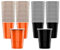 HIXNUG 100 vasos de plástico reutilizables para Halloween, color negro y naranja, para cena, cumpleaños, Halloween, decoración de mesa
