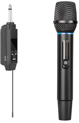 Depusheng S2 Wireless Microphone Dynamic Handheld Microphones Karaoke Microphone Mic with Rechargeable Receiver for Wedding Party Church Club (UK-S1)