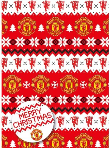 Manchester United FC Christmas Gift Wrap, Cards, Giftwrap & Giftbags, Gift
