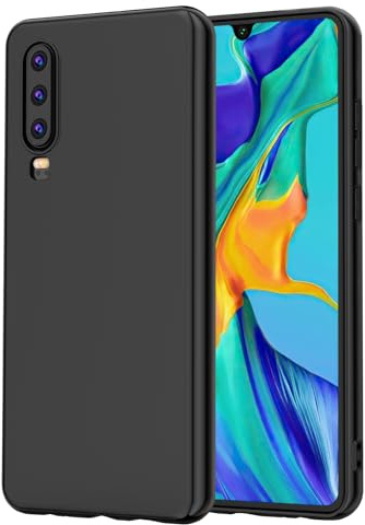 NEW'C Hülle für Huawei P30 - Ultra Thin Silikon Schwarz Silikon Gel TPU Soft Cover Case Schutzhülle Kratzfeste mit Schock Absorption