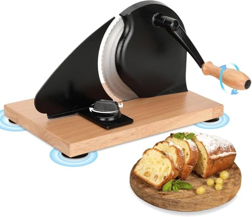Manual Bread Slicer with Stainless Steel Blade, Adjustable Thickness for Perfect Slices Every Time, Ideal for Homemade Sourdough and Artisan Breads