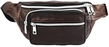 Steinmeister Unisex Tasche - Unisextasche aus Leder in Braun mit Reißverschluss