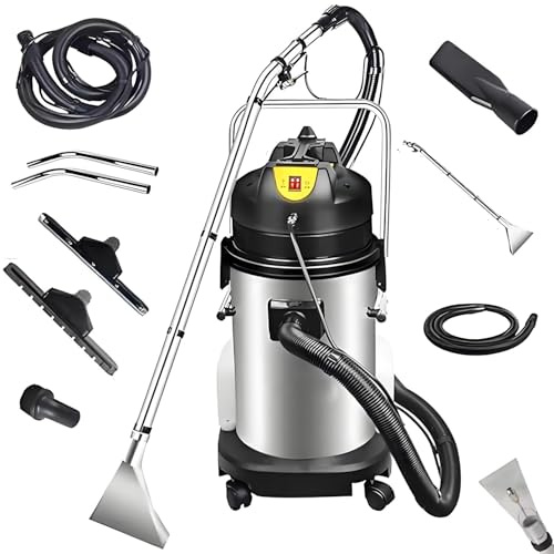 GEJLELDS Commercial Carpet Cleaning Machine, 30L/40L/50L Professional Commercial 3 in 1 Carpet Spraying Floor Brush Cleaner Extractor Vacuum Washing Machine Portable Carpet Cleaner Wet Dry 40L