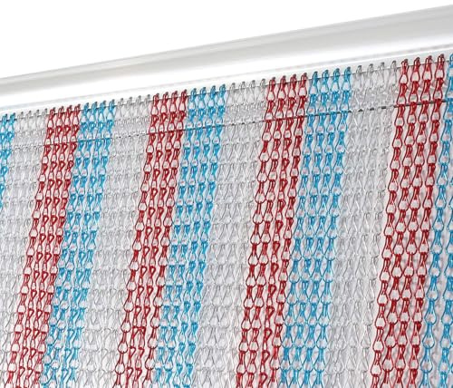LN COZY CORNER 90cm x 200cm Premium Aluminium Fly Screen Chain Curtain - Heavy Duty Insect Door Screen for Restaurants, Homes & Shops - Adjustable Metal Fly Curtain with Easy Installation