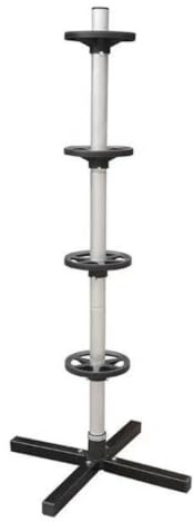 FytStycale Porte-pneus de Sol Support Rangement Pneus Arbre à Pneus Étagère Roues Tour Verticale Base Cruciforme Métal Noir Stable Adapté au Garage Atelier Cave