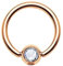 Piercingfaktor BCR Ring Piercing Brust Nippel Lippe Nase Septum Tragus Ohr Helix Intim Perle mit Zirkonia Strass Kristall Rosegold Clear 1,0mm x 10mm x 3mm