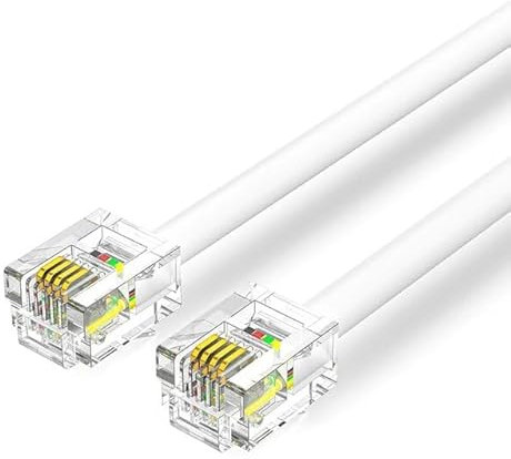 Cablepelado - Cavo per telefono RJ11 6P4C M-M da 10 metri, bianco