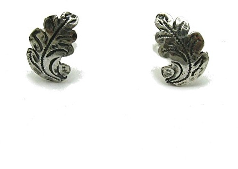 Sterling silver earrings solid 925 Leaf E000699
