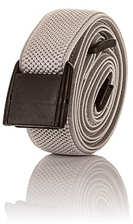 Olata Elastischer, Verstellbarer Unisex-Gürtel mit Kunststoffschnalle – Bequem und Langlebig für den Alltag. Hellgrau