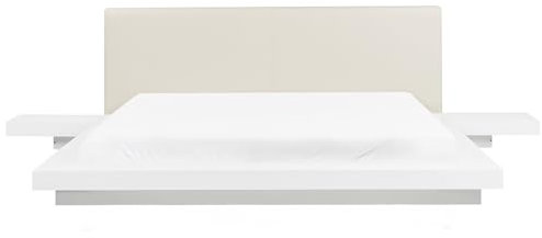 Beliani Modernes Bett im japanischen Stil Lattenrost 180x200 cm weiß Zen