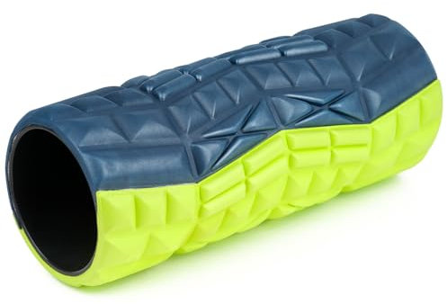 Sport-Thieme Faszienrolle Duo | Innovativer Faszientrainer mit Zwei Stärken pro Rolle | Selbstmassage von Rücken u. Nacken | L: 32,5 cm | ø 13cm | ABS/Eva-Schaum | Hellgrün-Dunkelblau