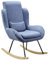 FineBuy Schaukelstuhl Capri Stoff/Holz Design Relaxsessel 75 x 110 x 88,5 cm, Sessel Schwingsessel mit Gestell, Polster Relaxstuhl Schaukelsessel, Moderner Schwingstuhl, Hochlehner
