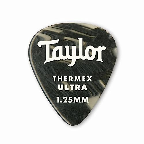 Taylor Plektren, Premium 351 Thermex Ultra, schwarzer Onyx, 1,25 mm, 6 Stück