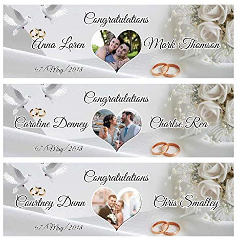 Lot de 2 bannières personnalisées pour mariage ou fiançailles