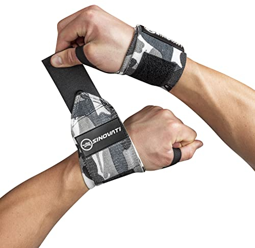 SINOVATI Handgelenkstütze Sport, Wrist Wraps für Fitness, Crossfit, Calisthentics, Powerlifting, Bodybuilding, Handgelenkschoner (Stark, Camouflage)