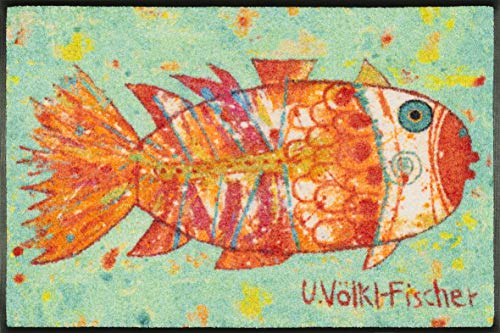wash+dry Fußmatte, Funky Fish 50x75 cm, innen und außen, waschbar