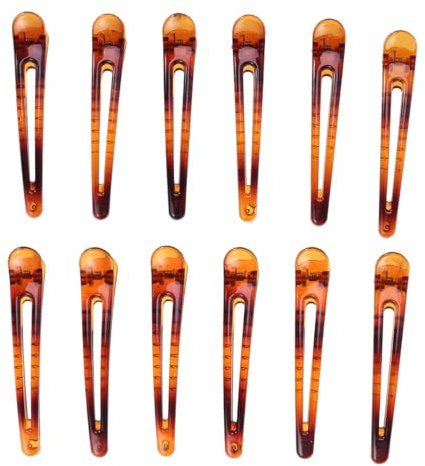 Beaupretty Pinzas de Pelo de Cocodrilo Clip de Pico de Pato de Plástico Salón Horquilla Diy Seccionamiento Accesorios de Peluquería Accesorios para El Cabello 12 Piezas