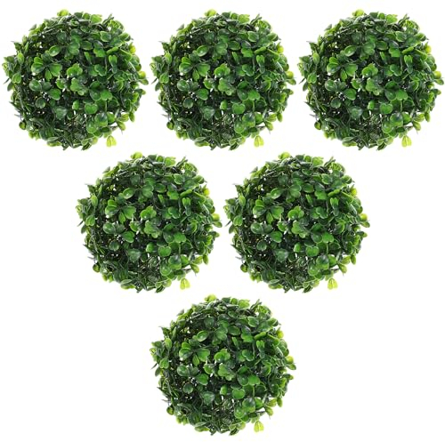 Exceart Buchsbaumkugel, künstliche Buchsbaumkugel, Formschnittbaum, für Innen- und AuÃŸenbereich, Hochzeitsdekoration, 6 Stück