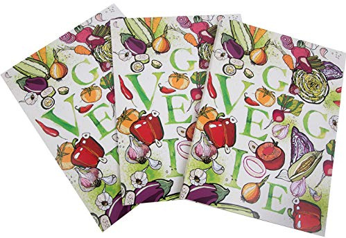 Logbuch-Verlag 3 Rezeptmappen VEGGIE für vegetarische Gerichte Gemüse bunt - Rezeptordner DIN A4 Mappe zum Sammeln von Rezepten - Geschenk Küche