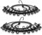 COM-FOUR® Stendibiancheria da viaggio 2X - 180-350 cm per filo - stendibiancheria da campeggio con elastico riflettente - stendibiancheria con 12 clip metalliche ciascuno (nero/nero)