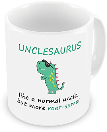 VIROSA Funny Unclesaurus Mug – Like a Normal Uncle But More Roar-Some – Dinosaur Gift for Uncle – Birthday, Christmas, Father’s Day, Thanksgiving, Novelty Coffee Cup – 11oz Ceramic Mug