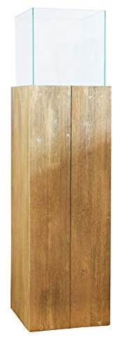 VIVANNO Windlicht-Säule Kerzenständer Akazien Holz Candela Braun - 100x27x27