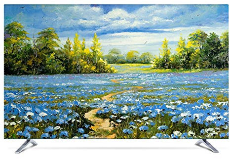 NAKAN Housse de Télévision Anti-poussière 20-80 Universel Protecteur pour écrans Plats Incurvés Couverture des Télévisions Modernes D'intérieur en Polyester Imprimées(Color:Champ,Size:24in)