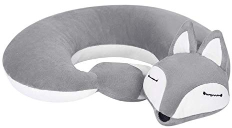 Oreiller Cervical Oreillers de Voyage Enfant Animal Renard Dessin Animé Mignon Oreiller U Forme Ergonomique U-oreiller Sommeil Confort Bureau Coussin Cervical Soutien pour Voyage Avion Voiture Repose