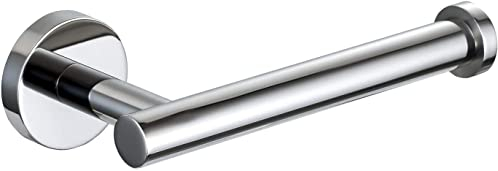 YUET Porta rotolo di carta igienica in acciaio inox cromato, montaggio a viti, per bagno e cucina, rotondo, in acciaio inox 304, colore argento