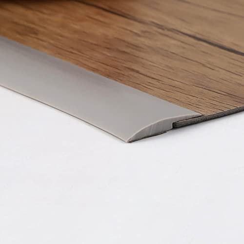 2M Grey Carpet Trim Self Adhesive PVC Laminate Floor Door Doorway Transition Threshold Strip Tile Edgings Rubber Flooring Edge Strip(Cover Height Within 5mm)