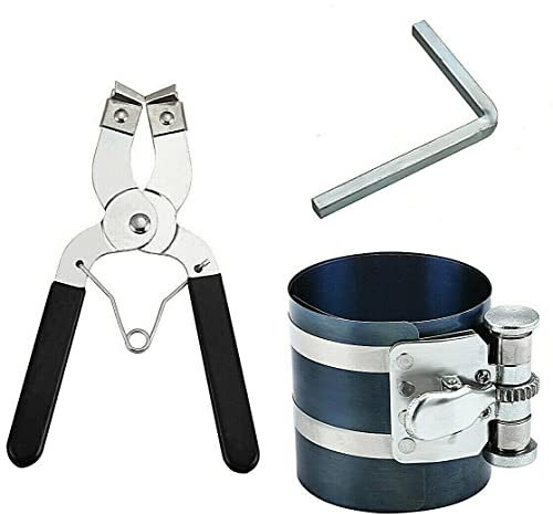 Piston Ring Compressor 50-125mm Stainless Steel Clamp and Plier Set Piston Ring Compressor Installer Tool