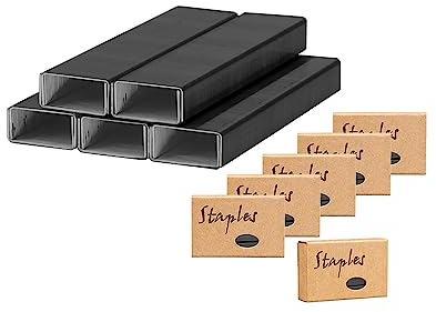Heftklammern, Standard-Heftklammern, für Büro, Schreibtisch, 26/6, Größe 950, 3800 Heftklammern, insgesamt 6 Stück, Schwarz, 4 Stück