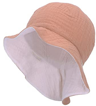 Sterntaler Baby Mädchen Hut Baby Sonnenhut zum Wenden Uni - Baby Hut, Kopfbedeckung Baby Sommer, Sommerhut Baby - aus Baumwolle - rosa, 47