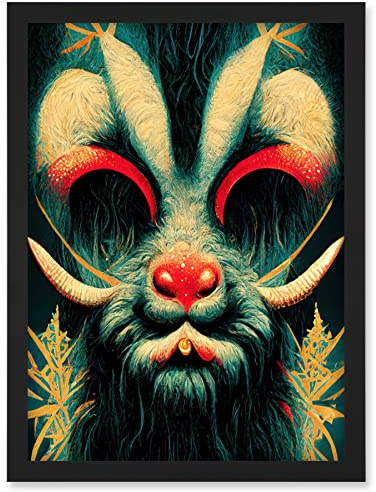 Doppelganger33 LTD Christmas Krampus Beast Alpine Folklore Artwork Framed Wall Art Print A4