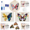 W Rxkiocs Stickerei Kit Stickset Für Anfänger DIY Kreuzstich Set Schmetterling Cross Stitch Kit Mit Verstellbarer Stickrahmen Sticknadel Farbe Embroidery Thread