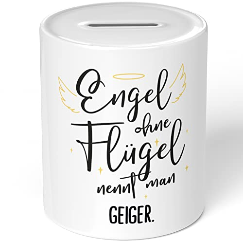 JUNIWORDS Spardose Sparbüchse, Engel ohne Flügel nennt man Geiger (5164478)