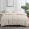 Boqingzhu Seersucker Bettwäsche Beige 220x240cm Sommer Atmungsaktiv Kühlende Wende Bettwäsche Set Bettbezug 220x240cm und 2 Kissenbezüge 80x80cm mit Reißverschluss
