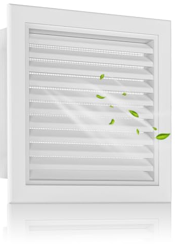 Rejilla de ventilación de aluminio de 12 x 12 pulgadas, rejillas de ventilación de cobertizo ultra duraderas con pantalla, diseño elegante, parrilla de aire de retorno, perfecta para casas, áticos y