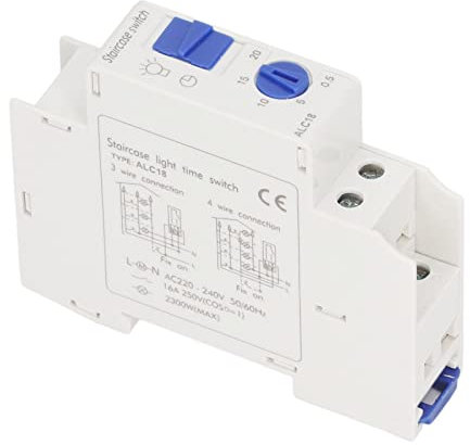 Interruttore di Controllo del Tempo Interruttore Temporizzatore Meccanico Montaggio su Guida DIN 220‑240VAC 16A 0.5‑20min ALC18 per Corridoi