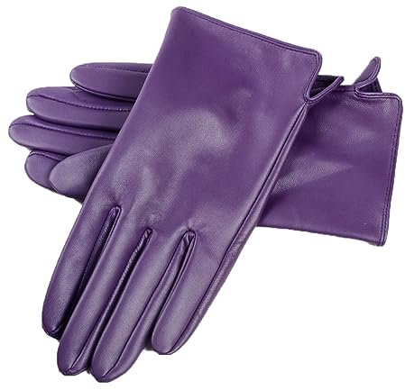 Lmtossey Guanti Da Uomo In Pelle Viola Guanti A Dito Completo Senza Fodera In Pelle Di Agnello, Viola chiaro, XL