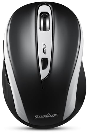 perixx PERIMICE-721IB Souris Ergonomique sans Fil - Capteur Optique - 5 Boutons - Compatible avec Les Ordinateurs de Bureau et Les Ordinateurs Portables - sans Fil 2,4 GHz - Noir et Blanc