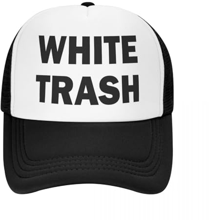 TROBER Herren Baseballmütze Unisex Outdoor Classic White Trash Redneck Lustiges Ghetto USA Trucker Hut Frauen Männer Personalisierte verstellbare Unisex Baseballkappe Sommergeschenk