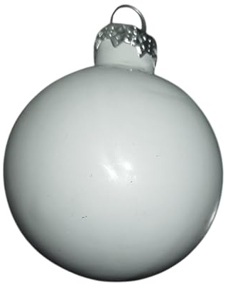 30 palline a sfera in vetro soffiato in bianco cm6 decorazione per albero di natale palla perlata particolare da collezione