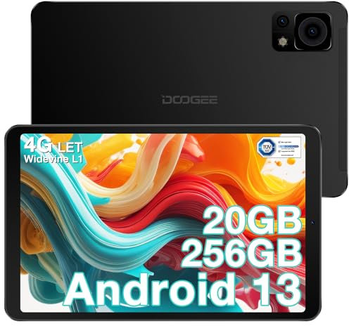 DOOGEE T20 Mini Pro Tablette Android, 20GB RAM+256GB ROM/TF 1TB, 2.3K Tablette 8.4 Pouces, Octa Core, 5060mAh Batterie, 13MP Caméra, Tabltte 4G LTE/5G WiFi/BT5.0/GPS/TÜV/Widevine L1, Noir
