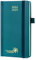 POPRUN Taschenkalender 2025 Klein Hardcover 16,5 x 9 cm (Aug.2024-Dez.2025) - Kalender 2025 Klein - Terminplaner, Planer 1 Woche 2 Seite mit Innentasche - Pazifikgrün
