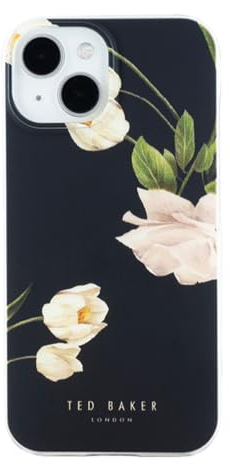 Ted Baker Elderflower Back Shell Case for iPhone 13/14 Black Clear
